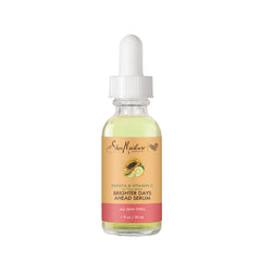 SheaMoisture front bottle image showing clear serum and bright packaging benefit: visible branding