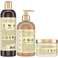 SheaMoisture shampoo bottle close-up label highlighting castor oil benefits for strengthening