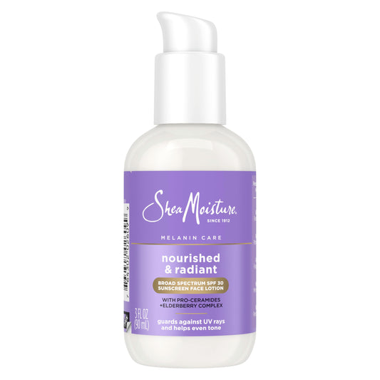 SheaMoisture front packaging showing SPF 30 and benefits