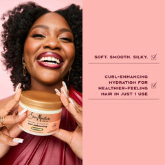 SheaMoisture twist-out finished curls showing defined, bouncy results and visible shine