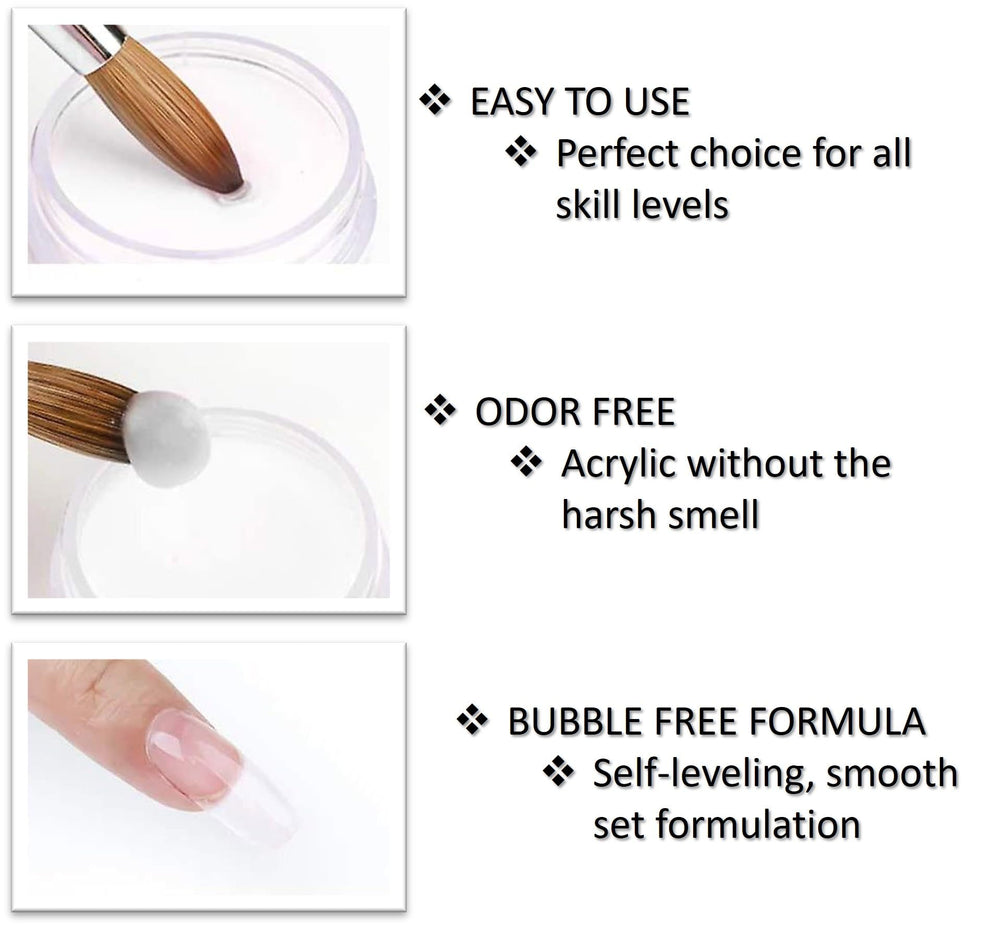 Sheba Nails brush with acrylic bead close-up demonstrating smooth self-leveling flow