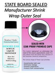 Sheba Nails sealed label close-up indicating state board sealed packaging benefit