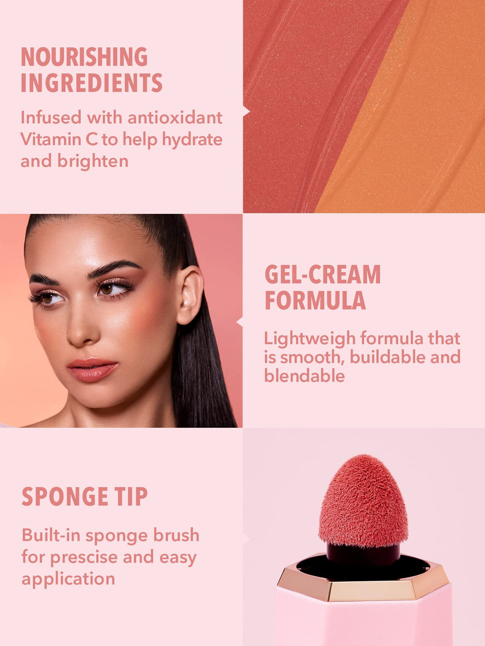 SHEGLAM applicator detail with sponge tip for precise, mess-free application