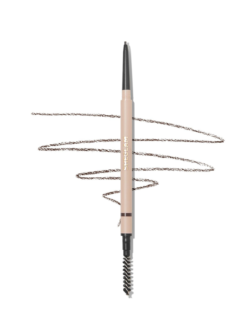 SHEGLAM ash brown pencil front view showing compact pen and cap for travel