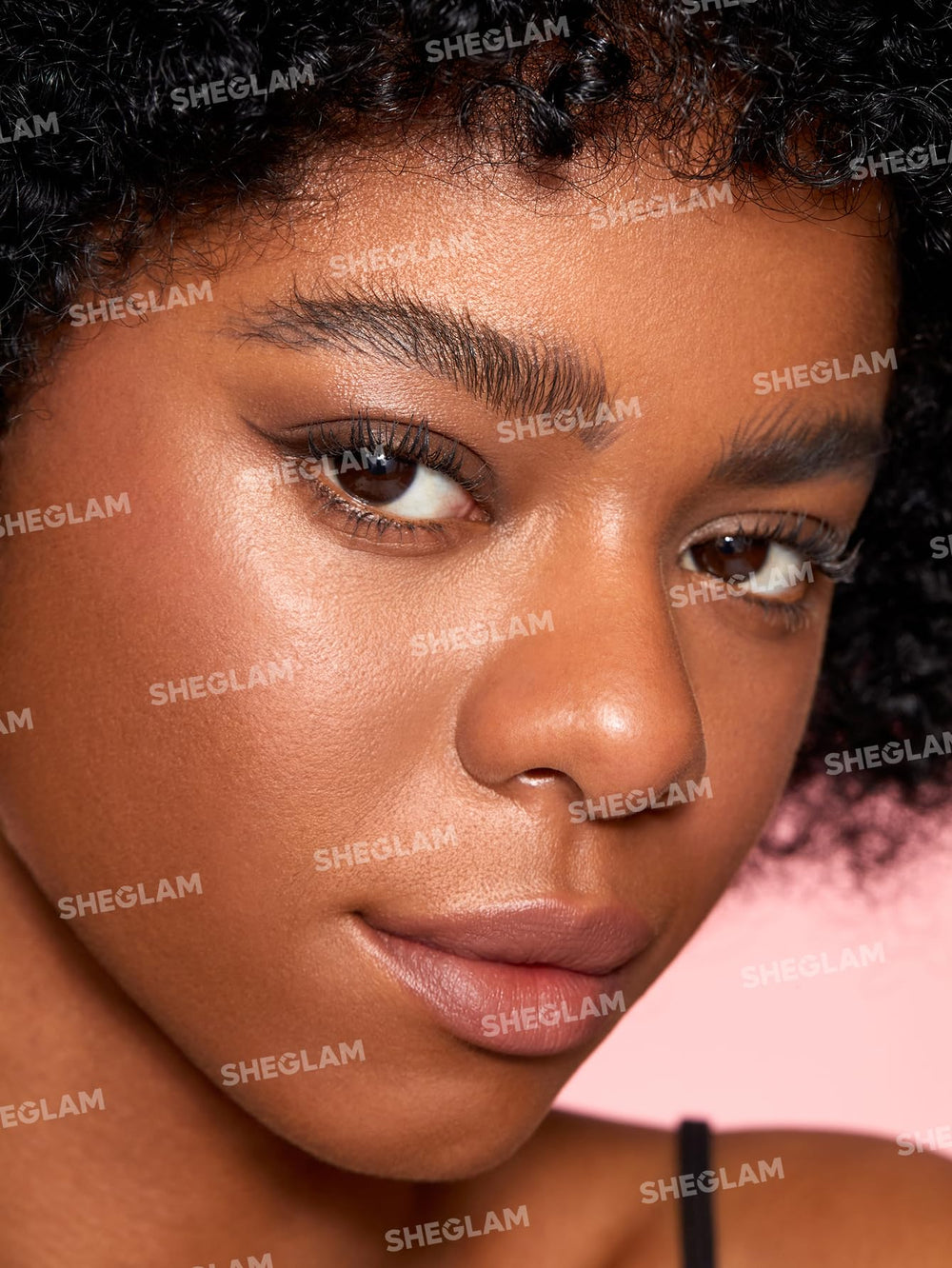 SHEGLAM before and after brow application highlighting defined natural look