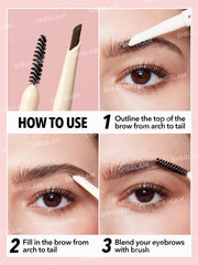 SHEGLAM dual-ended pencil showing retractable tip and spoolie for convenience