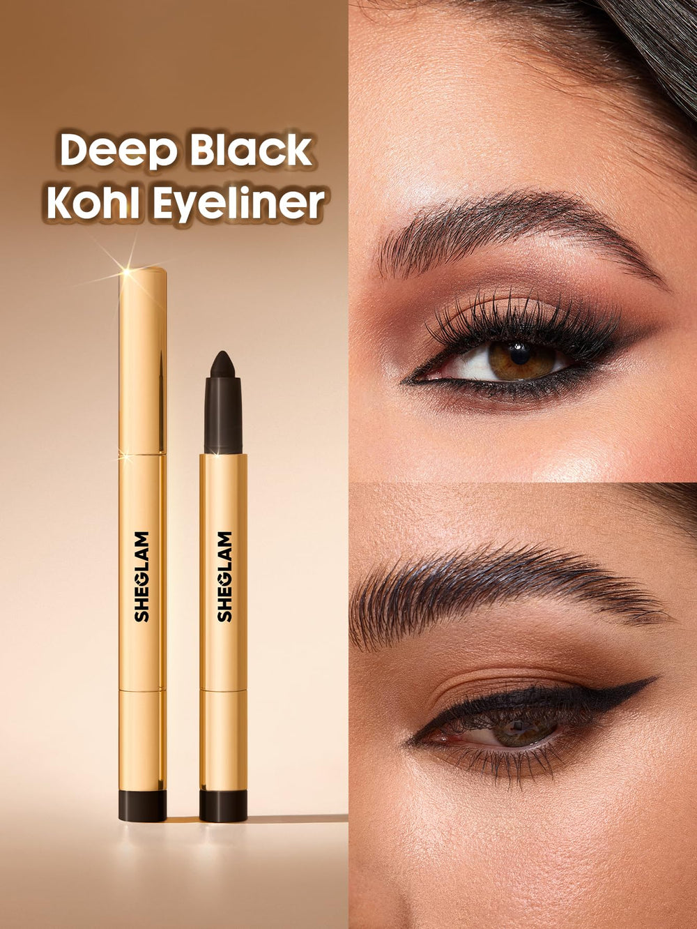SHEGLAM tip close-up highlighting fine self-sharpening point for precise lines