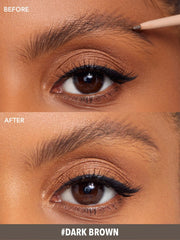 SHEGLAM pencil being used on model creating defined matte brows that resist smudging