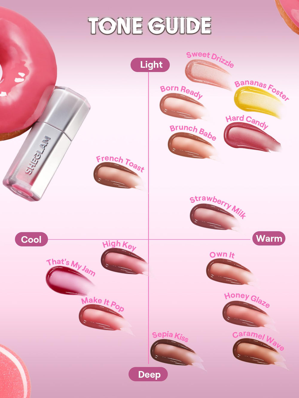 SHEGLAM Brunch Babe cap and label view highlighting brand and product information benefit