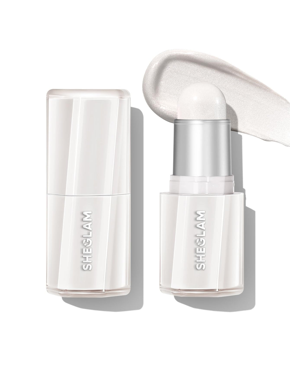 SHEGLAM stick front view showing sleek packaging and easy application benefit