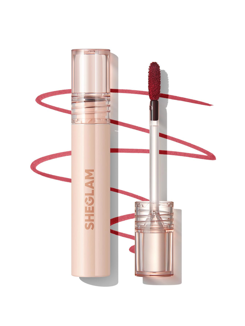 SHEGLAM Cherry Bark front packaging showing product and shade benefit