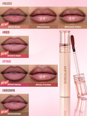 SHEGLAM Cherry Bark hyaluronic acid and vitamin E ingredient focus showing nourishing benefit