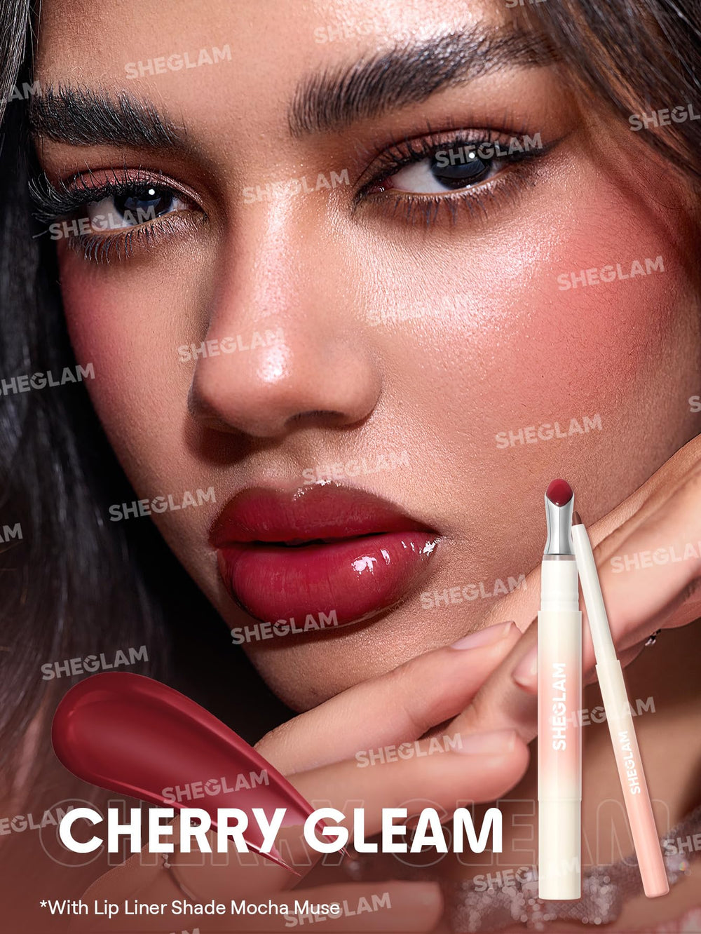 SHEGLAM tube beside ruler showing compact size and travel-friendly