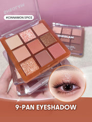 Model wearing SHEGLAM Cinnamon Spice warm eye look showing wearable results