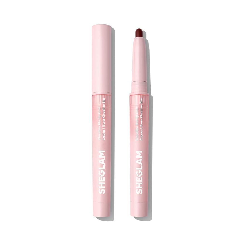 SHEGLAM packaging front showing sleek liner and clear shade identification benefits travel-ready