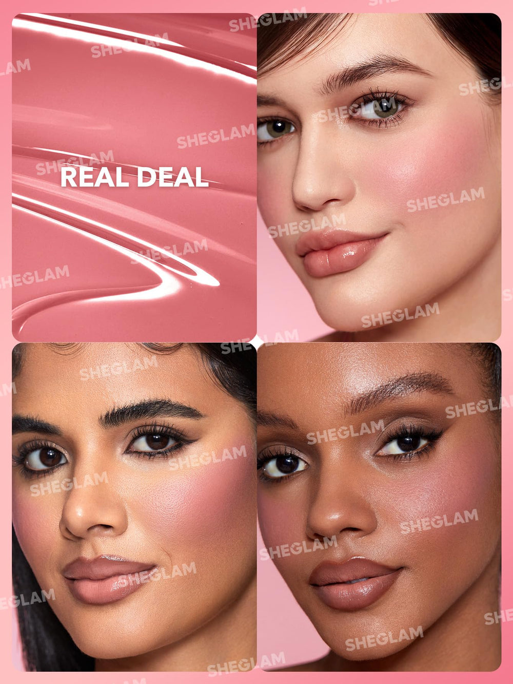 SHEGLAM product beside label showing vitamin C and cruelty-free badge