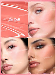 SHEGLAM liquid blush texture swatch showing blendable finish