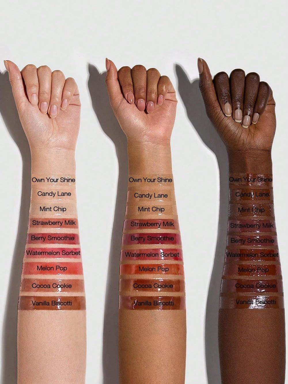 SHEGLAM gloss inside a purse on table suggesting easy touch-ups and convenience benefit