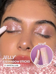 SHEGLAM application on eyelid demonstrating easy blend and luminous payoff