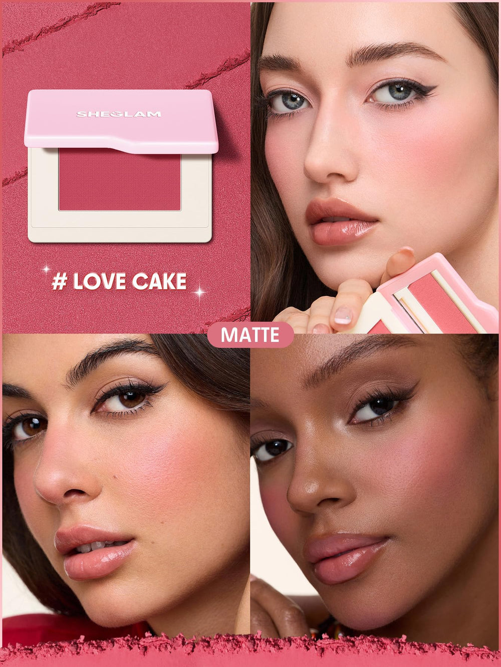 SHEGLAM swatch stripe of Love Cake demonstrating blendable pigment