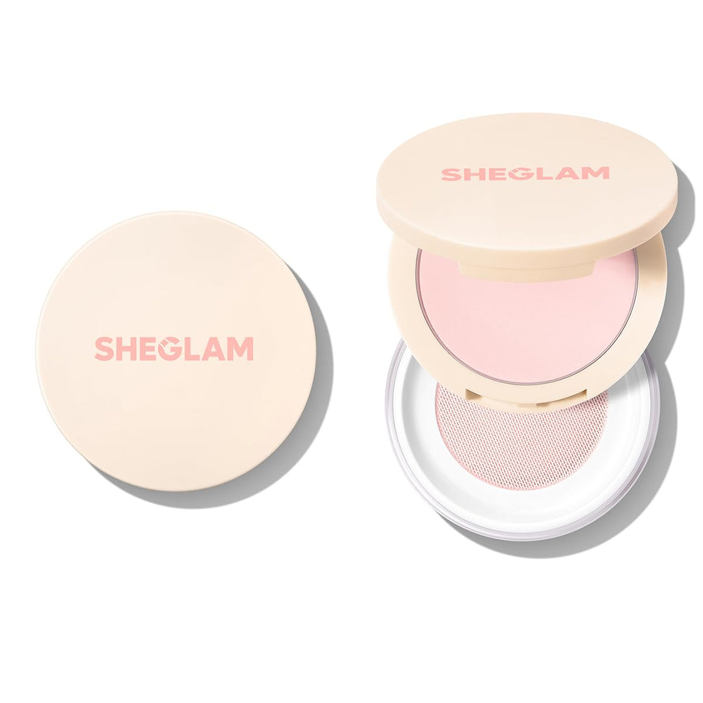 SHEGLAM duo compact front view showing sleek packaging and portability