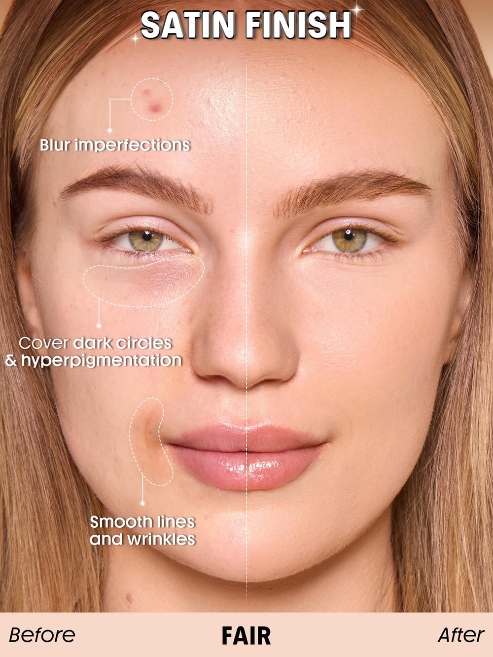 SHEGLAM blended cheek close-up showing pore-blurring benefit