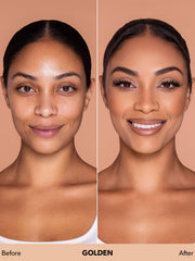SHEGLAM liquid texture swatch displaying smooth, buildable coverage benefit