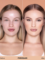 SHEGLAM liquid swatch showing smooth texture and blendable coverage benefit