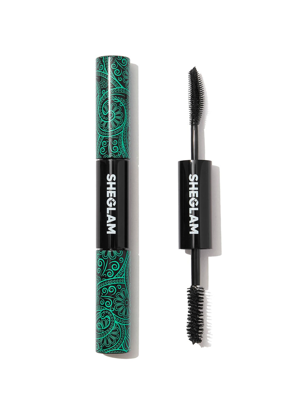 SHEGLAM front packaging of dual-ended mascara shows product and branding for quick purchase decision