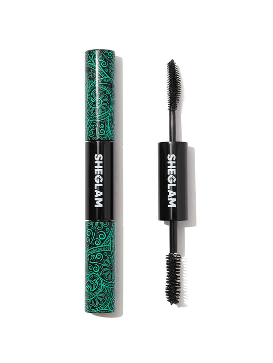 SHEGLAM front packaging of dual-ended mascara shows product and branding for quick purchase decision