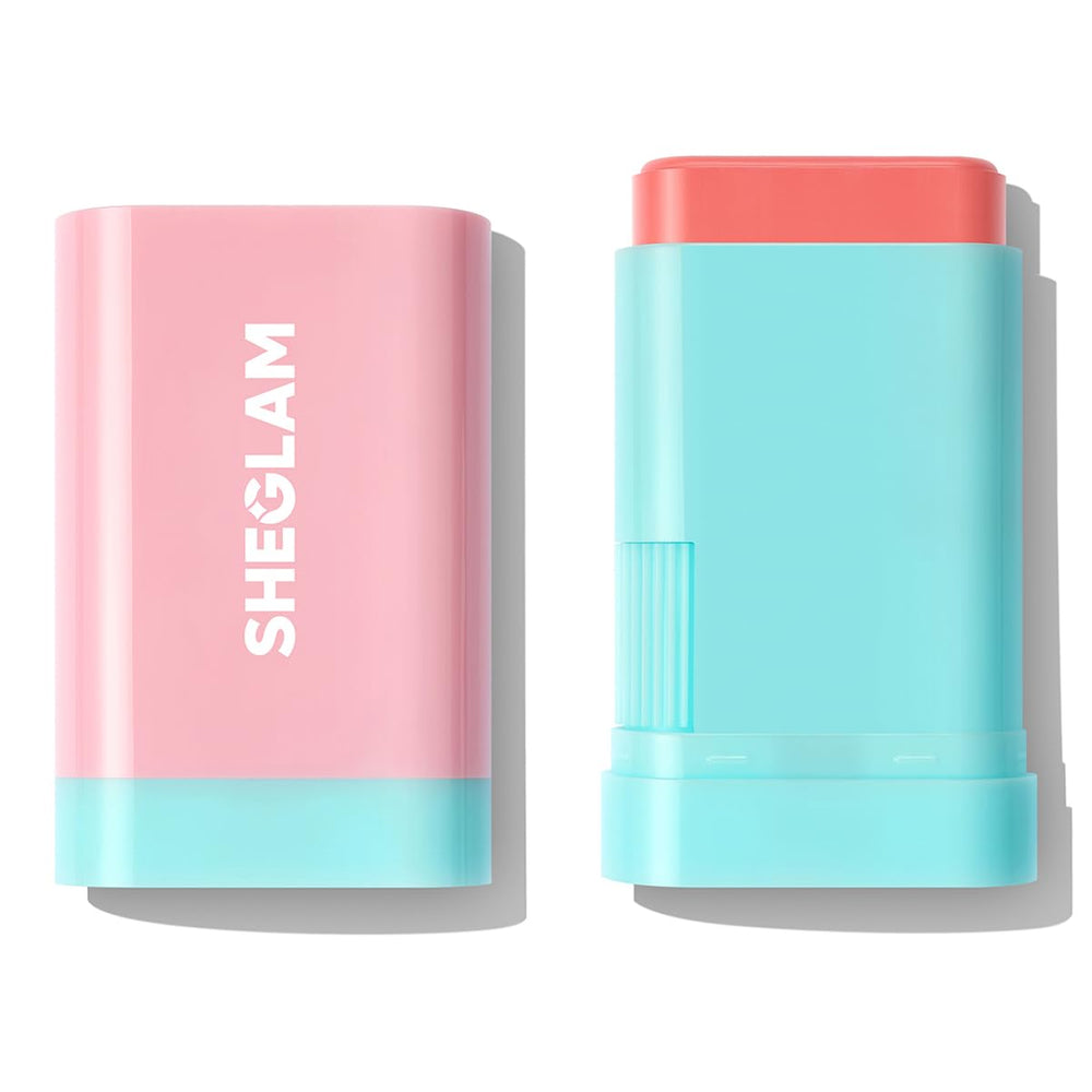 SHEGLAM front packaging showing compact blush stick, convenient for travel