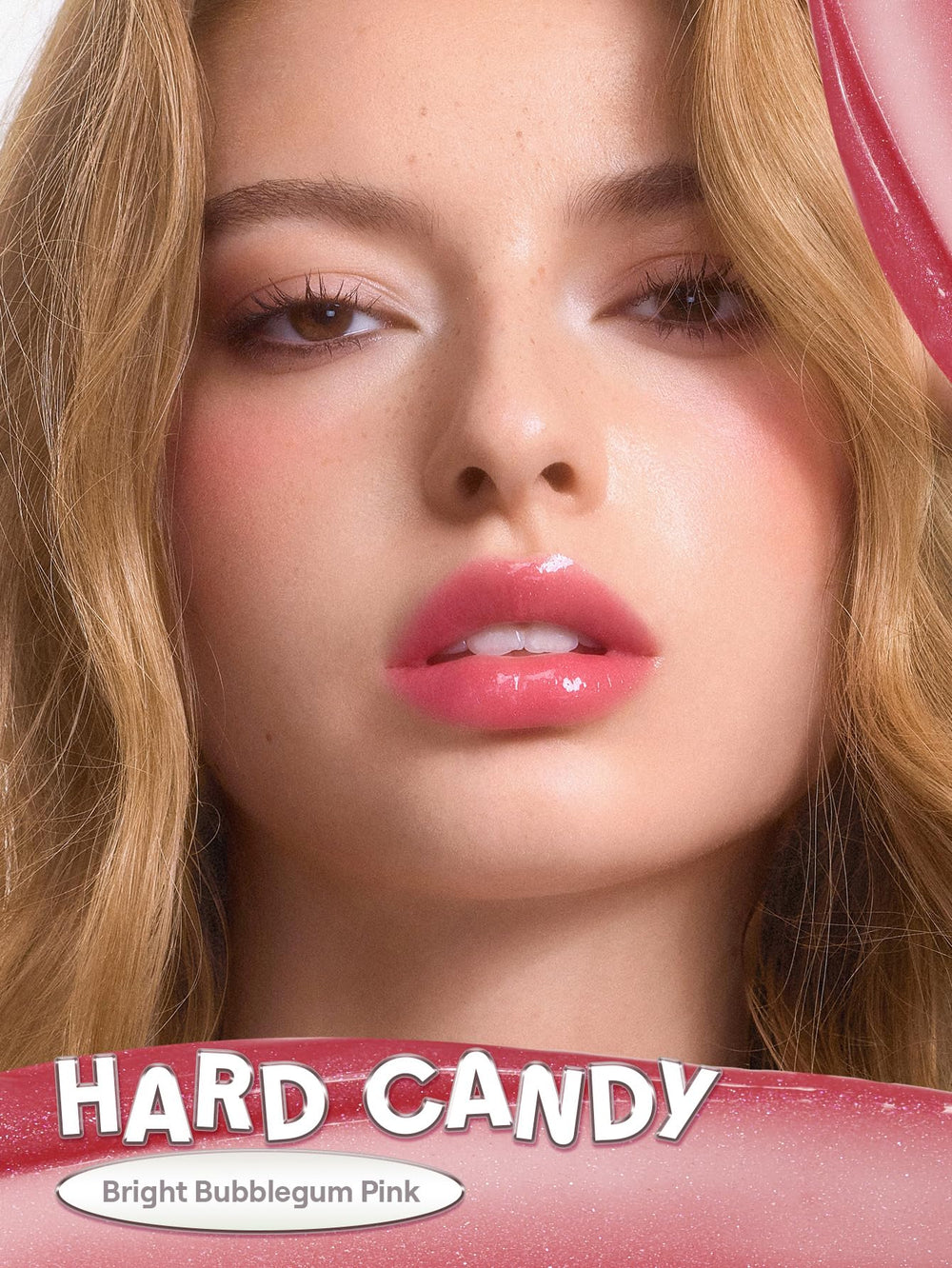 SHEGLAM gloss lip swatch close showing mirror-like shine and hydrated look