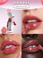 SHEGLAM gloss texture swipe showing water-like glide and mirror shine