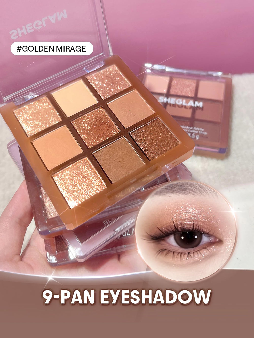SHEGLAM Golden Mirage applied with brush demonstrating smooth application and even coverage
