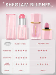 SHEGLAM hexagon packaging detail highlighting stable, chic travel-ready tube
