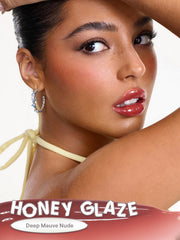 SHEGLAM honey glaze close-up texture highlighting glossy, non-sticky finish benefit