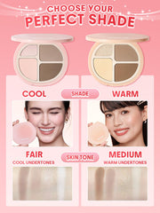 SHEGLAM arm swatches of four warm shades illustrating buildable pigmentation