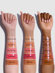 SHEGLAM ingredient display with hyaluronic acid and jojoba oil for hydration