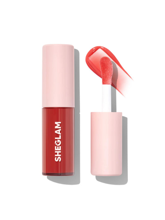SHEGLAM front packaging showing shade and glossy finish benefit