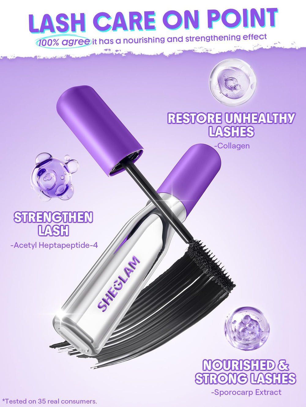 SHEGLAM Lashlighter before and after eye comparison demonstrating lifted, defined result