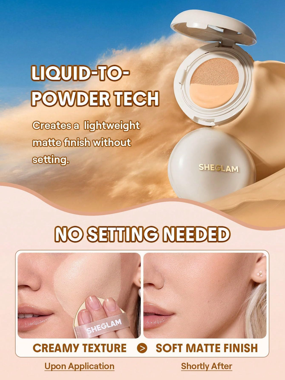 SHEGLAM lifestyle shot wearing foundation for natural daytime confidence benefit
