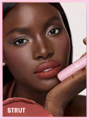 SHEGLAM worn by model in daylight showing natural matte finish benefit