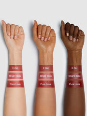 SHEGLAM lifestyle model wearing red stain highlighting long-lasting wear benefit