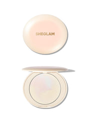 SHEGLAM compact front view showing sleek packaging and easy portability benefit