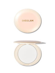 SHEGLAM compact front packaging showing shade and compact design benefit