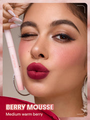 SHEGLAM swatch of Berry Mousse texture highlighting smooth, buildable color