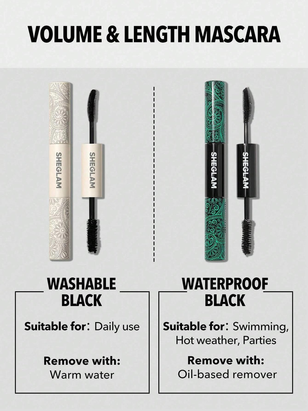 SHEGLAM curved brush close-up separating lashes for a false-lash appearance
