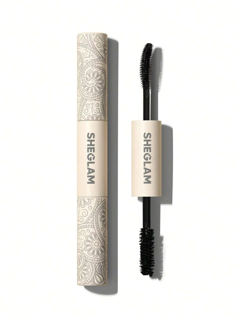 SHEGLAM front packaging showing dual-ended mascara for versatile looks