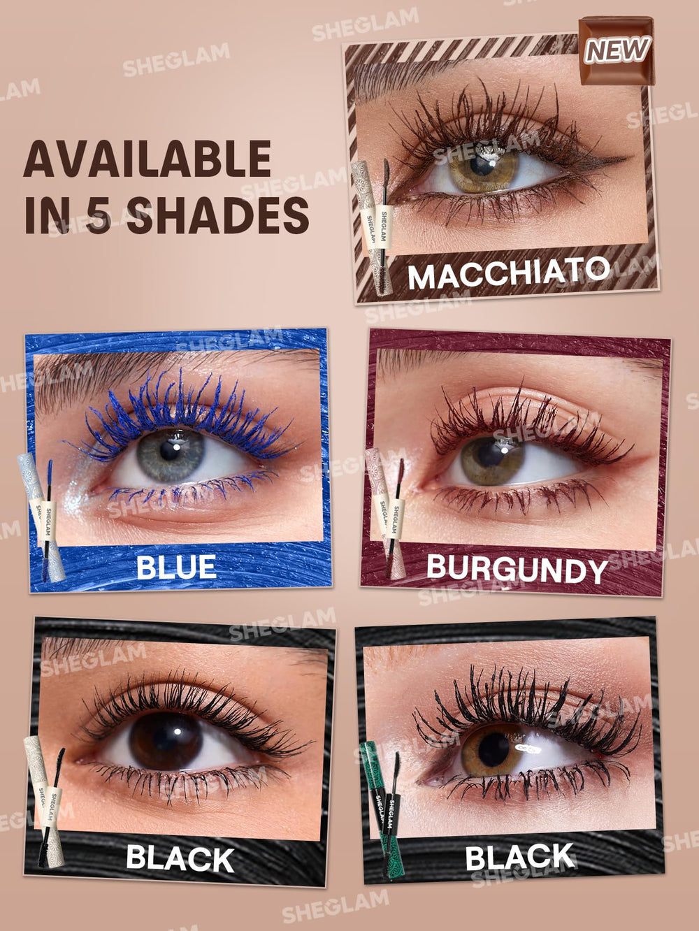 SHEGLAM mascara Macchiato curved brush closeup lifting and separating lashes visibly