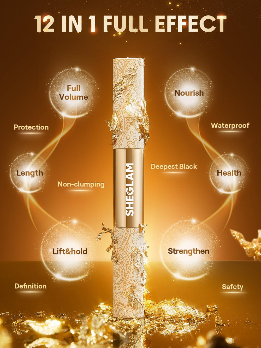 SHEGLAM open tube with gold-infused formula for luminous finish